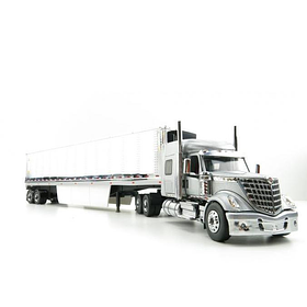 International LoneStar Truck Silver with 53' Chrome Plated Refrigerated Trailer