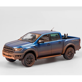 Ford Ranger Raptor - Velocity Blue - Dirty Version With Dog